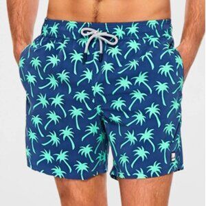 Tom & Teddy Men's Palm-Print Swim Trunks